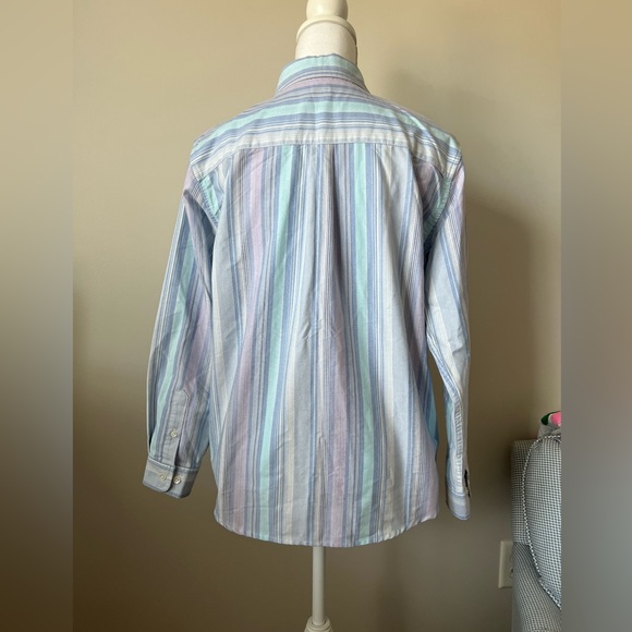 Cabin Creek Long Sleeve Striped Wrinkle Free Stain Repellant Button Front 10P - Picture 5 of 8